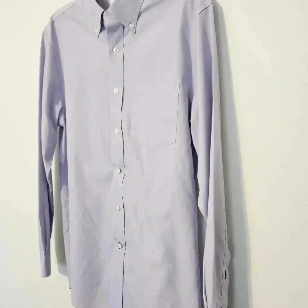 LL BEAN Trim Fit Small Wrinkle Free 100 Cotton EUC
